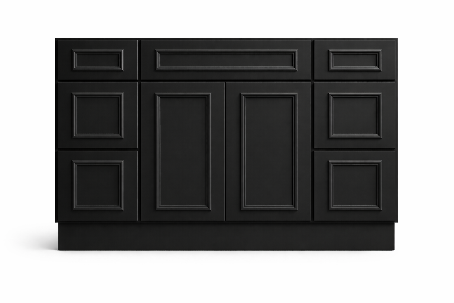 CRP-10161 Style Vanity Combination Six Drawer w/ Butt Doors in SW6258 Tricorn Black